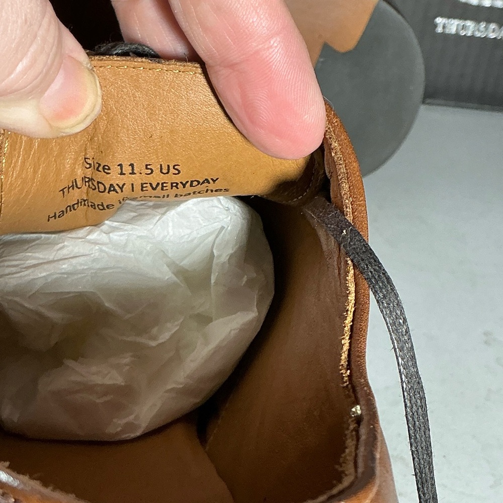 SALE 🎉 Thursday Boot Co. Men's Brandy Colored Executive Shoes, Size 11.5 - Picture 15 of 16